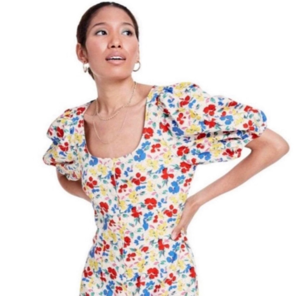 Rixo For Target Floral Short Sleeve Button-Up Dress
